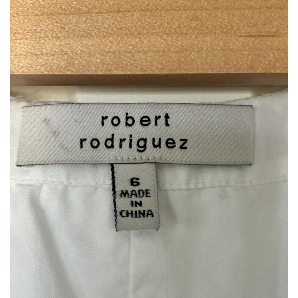 Women’s White Robert Rodriguez 100% cotton Zipper Front Mini Dress Size 6 - Picture 3 of 7
